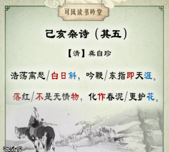 ​已亥杂诗龚自珍,龚自珍写《己亥杂诗》意思