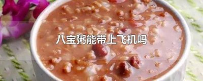 ​八宝粥能带上飞机吗国内 八宝粥能带上飞机吗国际航空