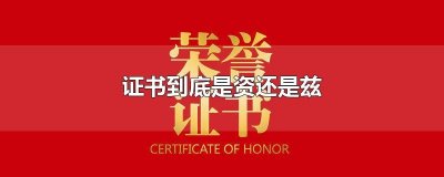 ​证书到底是资还是兹