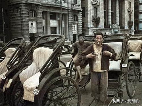民国时的重要客运工具——黄包车，老照片带你看看老上海的黄包车