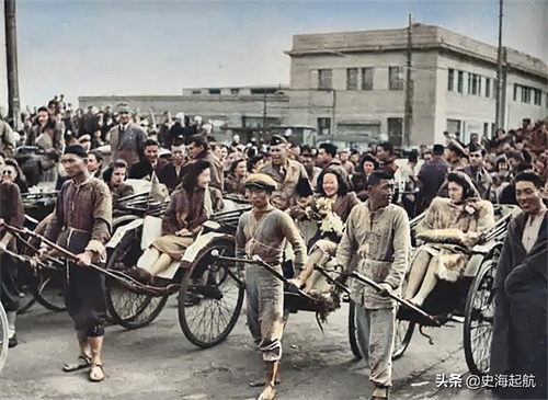 民国时的重要客运工具——黄包车，老照片带你看看老上海的黄包车