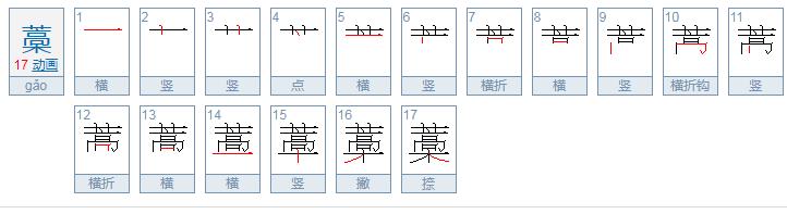 草字头加高加木是什么字（汉字藁怎么读）