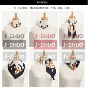 ​方巾的戴法 8种方形丝巾的系法（打法）小丝巾的七种淑女打法