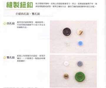 ​学习各种纽扣的手工缝制手法，每一步都详细讲解，一看就能学会
