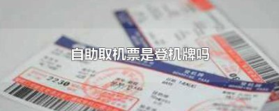 ​自助取机票是登机牌吗