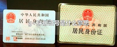 ​g+身份证号是什么意思