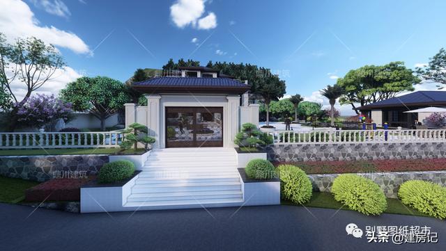 简单大方别墅庭院设计（4套农村别墅庭院设计方案）(15)