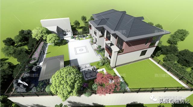 简单大方别墅庭院设计（4套农村别墅庭院设计方案）(2)