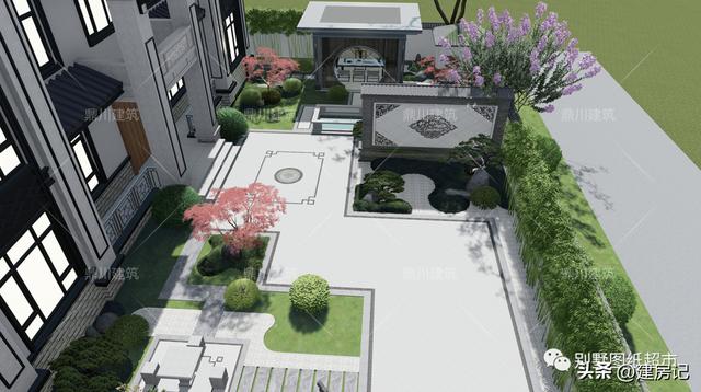 简单大方别墅庭院设计（4套农村别墅庭院设计方案）(23)