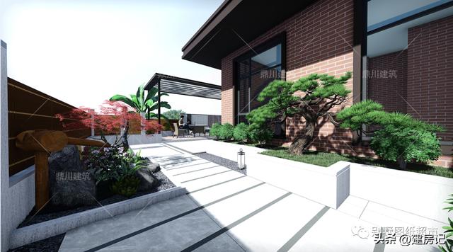 简单大方别墅庭院设计（4套农村别墅庭院设计方案）(10)