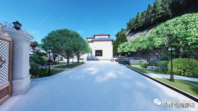 简单大方别墅庭院设计（4套农村别墅庭院设计方案）(17)