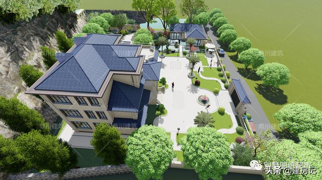 简单大方别墅庭院设计（4套农村别墅庭院设计方案）(13)