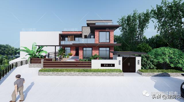 简单大方别墅庭院设计（4套农村别墅庭院设计方案）(9)