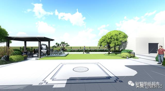 简单大方别墅庭院设计（4套农村别墅庭院设计方案）(4)