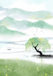 ​四首浪漫春雨诗词，烟云染春色，微雨入流年