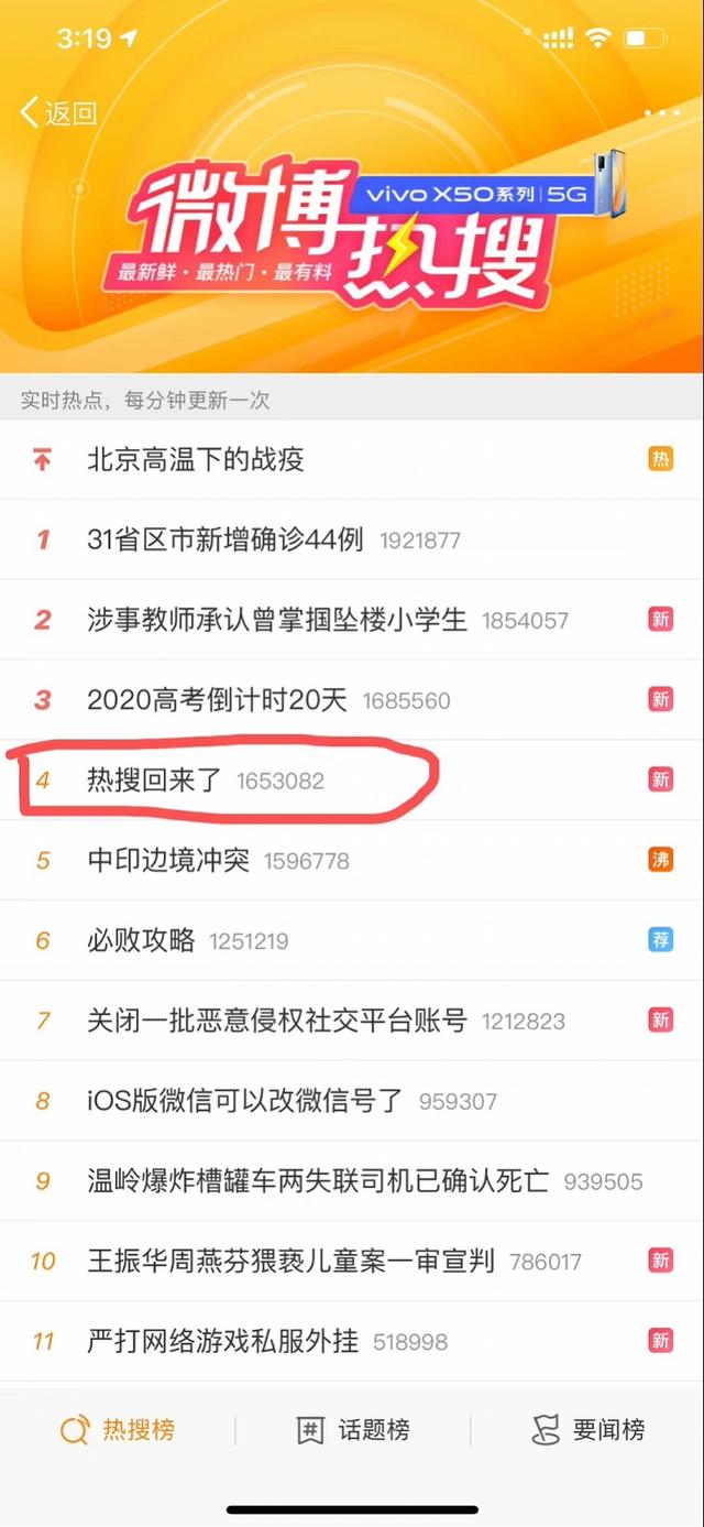 微博热搜榜是什么时候出现的(微博热搜回归登上热搜榜)(1)