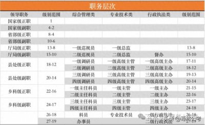 ​2025公务员职务级别对照表，机关单位晋升的‘段位’全解析