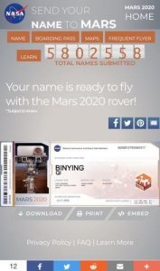 ​名字送上火星不是梦想！华人报名NASA火星探索计划