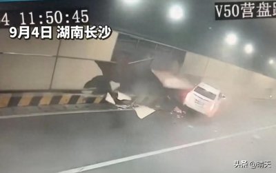 ​突发！湖南长沙营盘路隧道内发生车祸，驾驶员已被救出