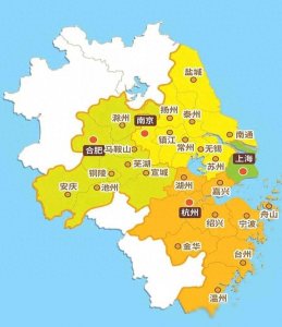 ​这是长三角的范围:①目前长三角成员城市是41个，包括江浙沪