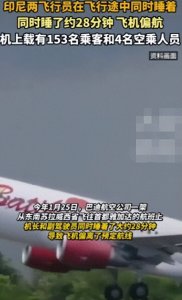 ​航空惊魂！印尼飞行员飞行途中睡着，已停职
